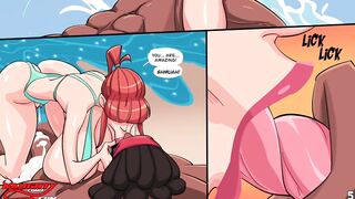 BEACH and Black COCKS - Comic Porn