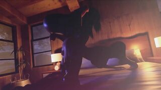 Two shapely transsexuals in stockings fucking hotly