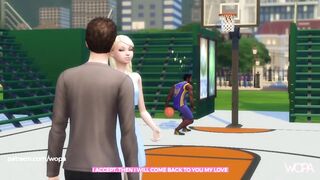 Girlfriend cheats in front of boyfriend with basketball player