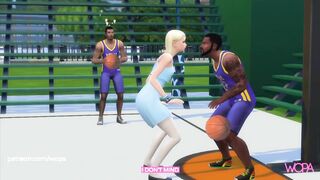 Girlfriend cheats in front of boyfriend with basketball player