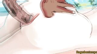 Interracial close up in public beach anal sex Hentai Cartoon