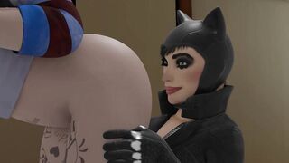Catwoman eating Harley Quinn's ass (No Sound)