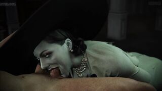 Lady Dimitrescu Sweet Blowjob (rich hot blowjob, deep throat, Resident Evil) Uncensored Hentai - Madruga3D
