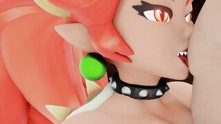 bowsette plays with my masculine nipples.