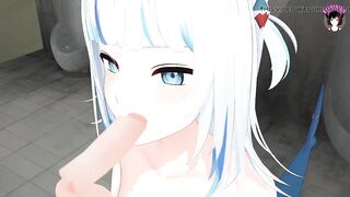 Vtuber Gura - Blowjob + Cum In Mouth (3D HENTAI)