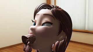 3D Anna from frozen blowjob (W sound)