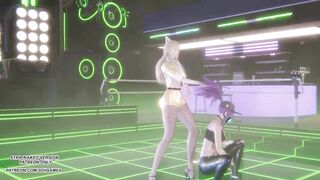 MMD T-ARA - Sugar Free Ahri Seraphine Akali Sexy Hot Kpop Dance League Of Legends 4K Uncensored