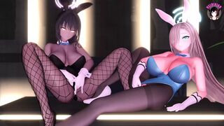 2 Cuties In Bunnysuit Play With Their Pussy (3D HENTAI)