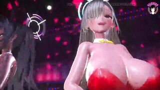 Phut Hon Dance in Bunnysuit + Cowgirl Sex (3D HENTAI)