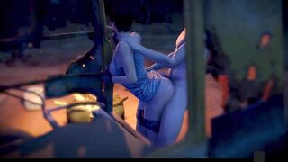 Sex with boyfriend on the street