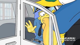 Police Marge tries to arrest Snake but he fucks her. - The Simpson hentai
