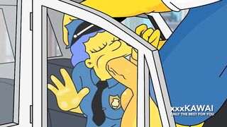 Police Marge tries to arrest Snake but he fucks her. - The Simpson hentai