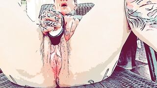 Hot Animated Transmasc Squirting Pussy! HEAVY METAL TRANS PUSSY