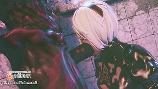 DobermanStudio yorha intense sex delicious hot tasty swallowing big black cock hot gaping pussy