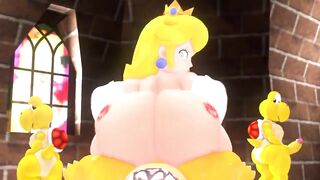 Princess Peach destroy bowser cock on reverse cowgirl