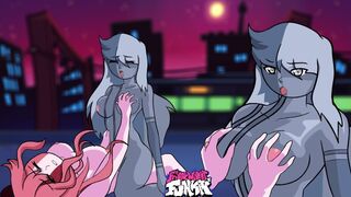 Friday Night Funkin Animation Ruv MOM (Rschvania) and Sarvente Fingering Their Tits and Asses