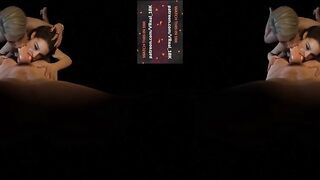 VReal 18K Double Blowjob, one sucking the dick and another sucking a ball - FFM, threesome - Featuring Jill Valentine and Harley Quinn