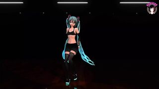 Hatsune Miku Dancing In Sexy Black Tight Clothes (3D HENTAI)