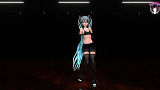 Hatsune Miku Dancing In Sexy Black Tight Clothes (3D HENTAI)