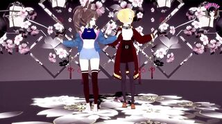 Cute Dance + Foursome Sex (3D HENTAI)