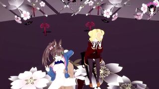 Cute Dance + Foursome Sex (3D HENTAI)
