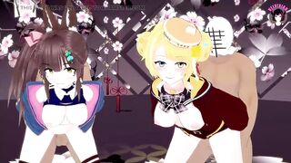 Cute Dance + Foursome Sex (3D HENTAI)