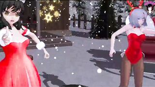 2 Cuties Dancing + Threesome Sex (3D HENTAI)