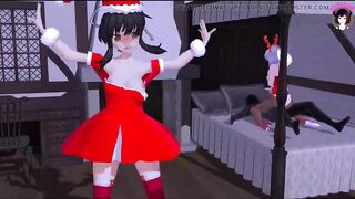 2 Cuties Dancing + Threesome Sex (3D HENTAI)