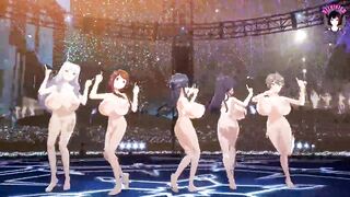 5 Girls Dancing With Gigantic Tits (3D HENTAI)