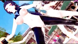 3 Cute Teens Dancing + Disappearing clothes + Sex (3D HENTAI)