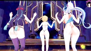 3 Cute Teens Dancing + Disappearing clothes + Sex (3D HENTAI)