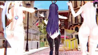 3 Cute Teens Dancing + Disappearing clothes + Sex (3D HENTAI)