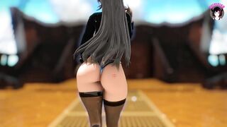 Huge Ass Cat Girl Dancing In Sexy Black Stockings (3D HENTAI)