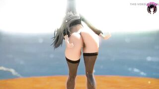 Huge Ass Cat Girl Dancing In Sexy Black Stockings (3D HENTAI)