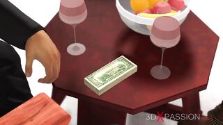 Horny brunette gets fucked hard by a midget outdoors