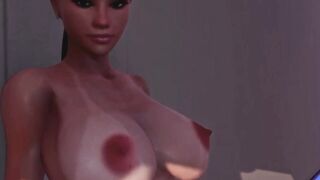 3D Futanari Animation, Anal Creampie - Redhead Shemale fucks Brunette's Ass