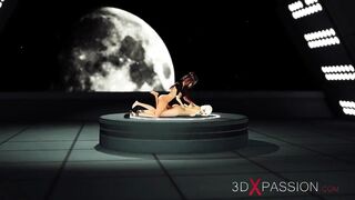 Super sexy 3d dickgirl fucks a horny blonde in space station