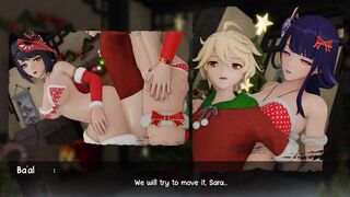 3D Hentai: Genshin Impact Raiden Shogun Kujou Sara Threesome And Get Creampied Uncensored Hentai