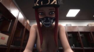 D Hentai: KDA Akali Fucked On The Backstage League of Legends Uncensored Hentai