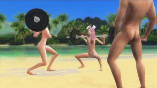 naked beach workout