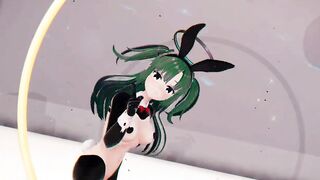 Yuuka Blue Archive Hentai Undress Dance Teddy Bear Playboy Girl MMD 3D Dark Green Hair
