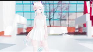 Cute Teen Only in Sexy White Dress Dancing