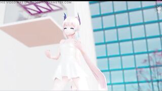 Cute Teen Only in Sexy White Dress Dancing