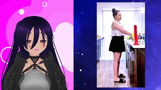 Vtuber BlueHeadChk commentates over her porn video, Self domination!