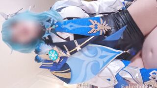 Aliceholic13 Genshin Impact Eula Lawrence Cosplay milking all your jizz with her thighs and snatch hentai video