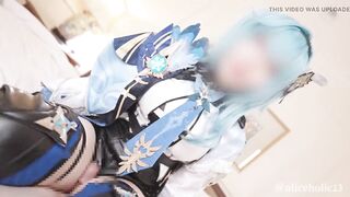 Aliceholic13 Genshin Impact Eula Lawrence Cosplay milking all your jizz with her thighs and snatch hentai video