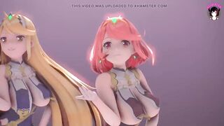 Laysha x Mythra - Sexy Thick Girls Dancing (3D HENTAI)