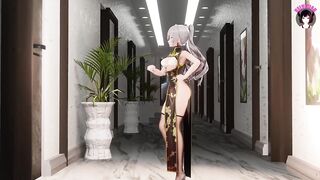 Tara - Girl In Sexy Chinese Dress Dancing + Sex Multiple Poses (3D HENTAI)