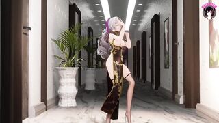 Tara - Girl In Sexy Chinese Dress Dancing + Sex Multiple Poses (3D HENTAI)