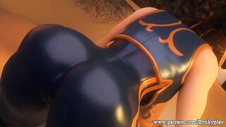 Chun Li of fortnite suck big cock whit deepthroat and squirt cum in her mouth